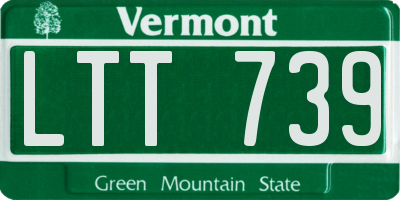 VT license plate LTT739