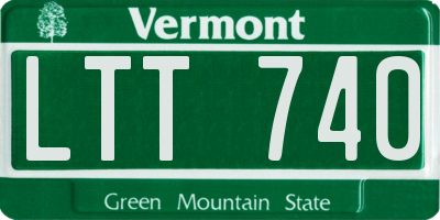 VT license plate LTT740