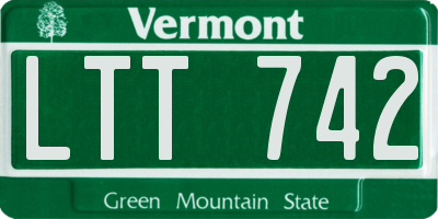 VT license plate LTT742