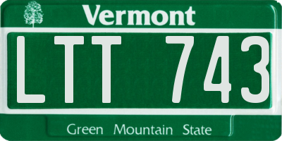 VT license plate LTT743