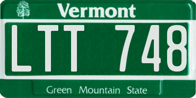 VT license plate LTT748