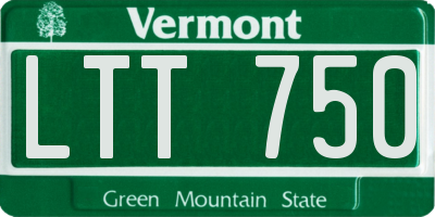 VT license plate LTT750