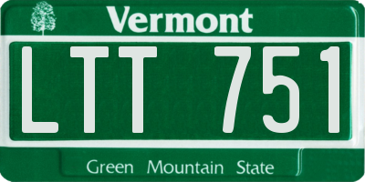 VT license plate LTT751