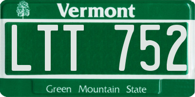 VT license plate LTT752