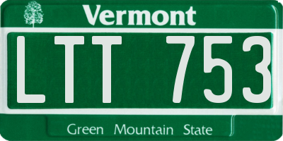 VT license plate LTT753