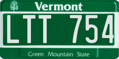 VT license plate LTT754