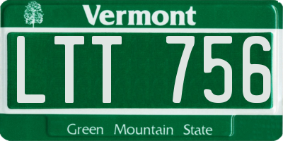 VT license plate LTT756