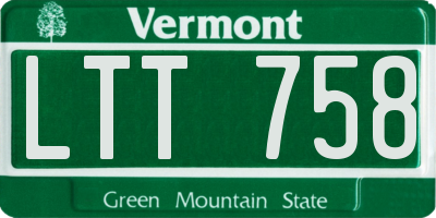 VT license plate LTT758