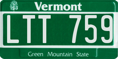 VT license plate LTT759