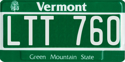 VT license plate LTT760