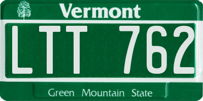 VT license plate LTT762