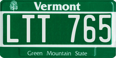 VT license plate LTT765