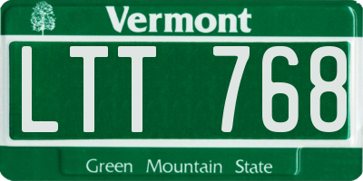 VT license plate LTT768