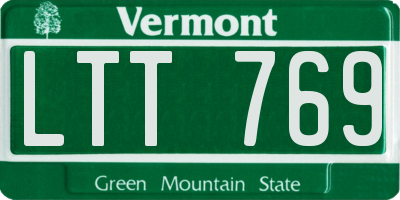 VT license plate LTT769