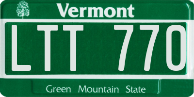 VT license plate LTT770
