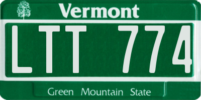 VT license plate LTT774