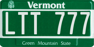 VT license plate LTT777
