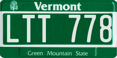 VT license plate LTT778