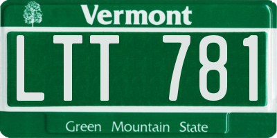 VT license plate LTT781