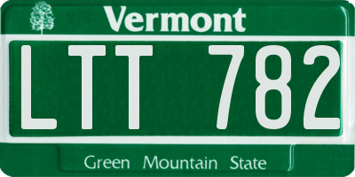 VT license plate LTT782