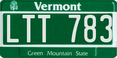VT license plate LTT783