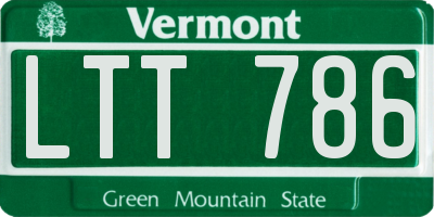 VT license plate LTT786