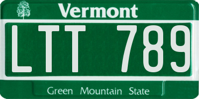 VT license plate LTT789
