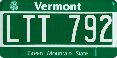 VT license plate LTT792