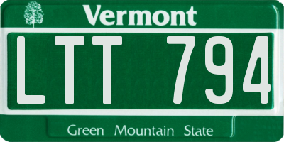 VT license plate LTT794