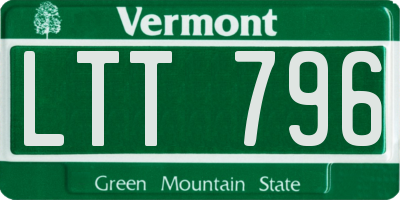 VT license plate LTT796