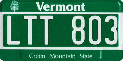 VT license plate LTT803