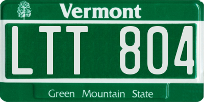 VT license plate LTT804