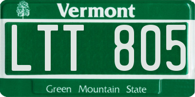 VT license plate LTT805
