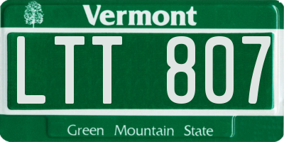 VT license plate LTT807