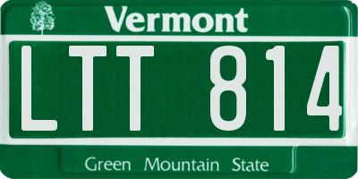 VT license plate LTT814