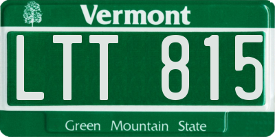 VT license plate LTT815