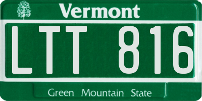 VT license plate LTT816