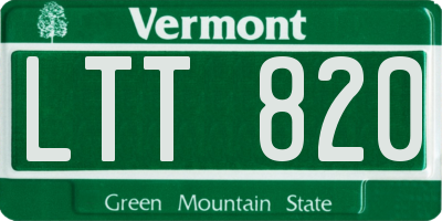 VT license plate LTT820