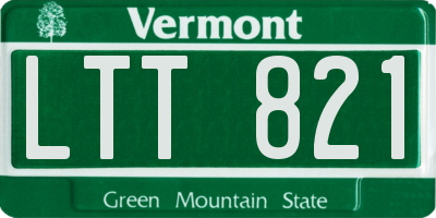 VT license plate LTT821