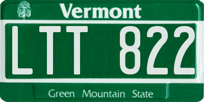 VT license plate LTT822
