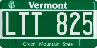 VT license plate LTT825