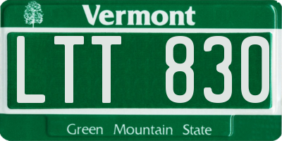 VT license plate LTT830