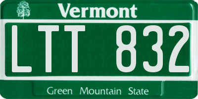 VT license plate LTT832