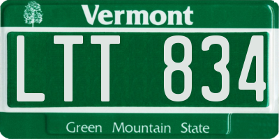 VT license plate LTT834