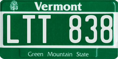 VT license plate LTT838
