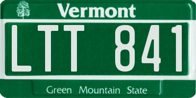 VT license plate LTT841