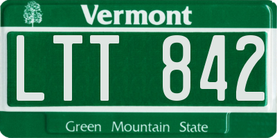 VT license plate LTT842