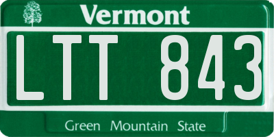 VT license plate LTT843