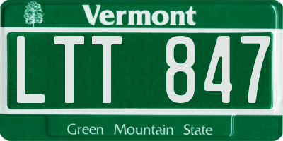 VT license plate LTT847