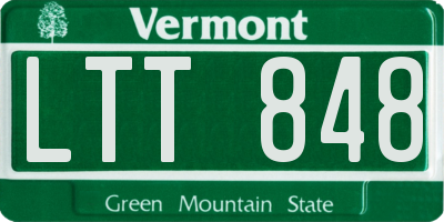 VT license plate LTT848